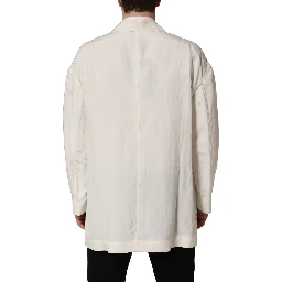 Off White Flax Single Breasted Blazer Jacket