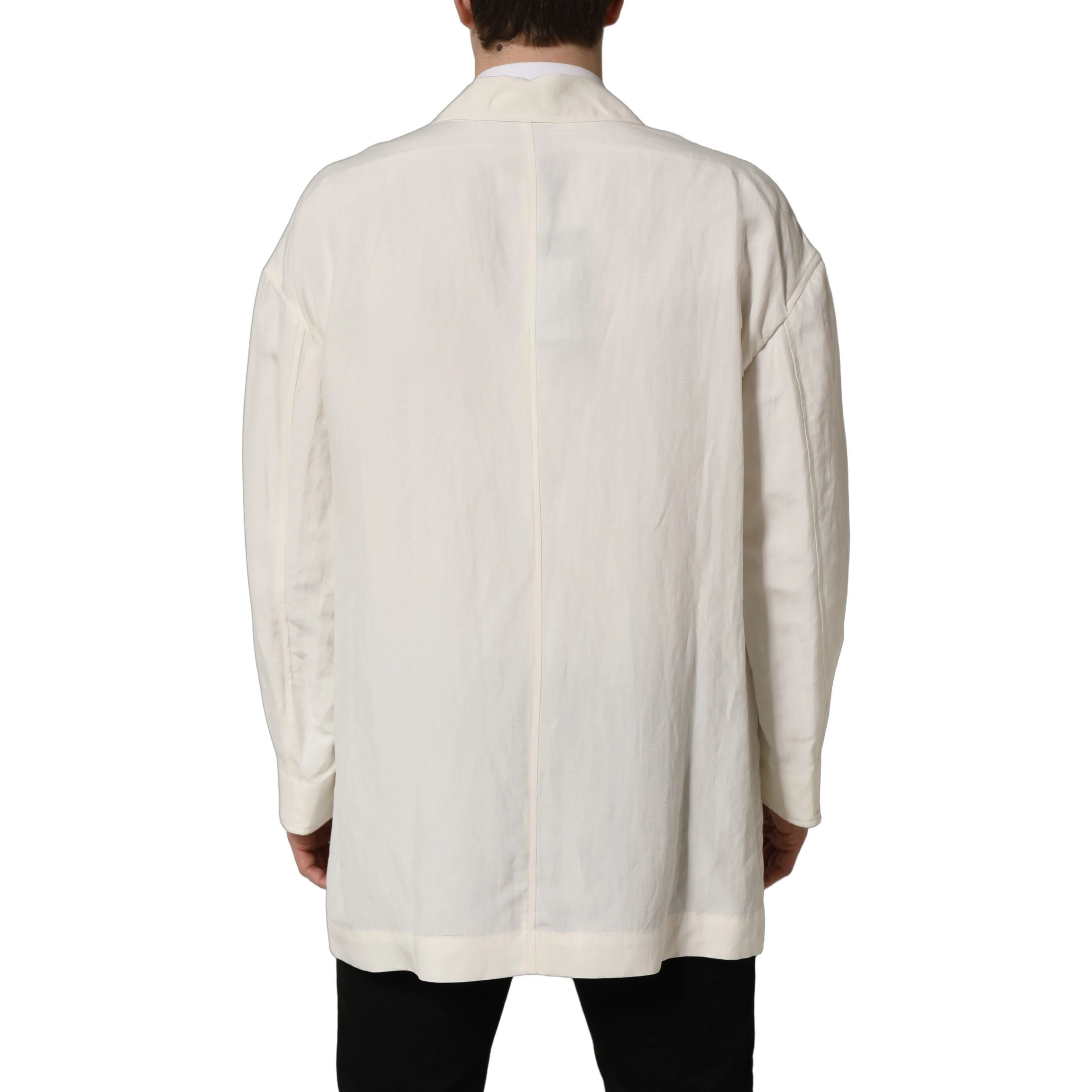 Off White Flax Single Breasted Blazer Jacket