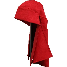 Women Red Polyester Whole Head Wrap Capello Hat