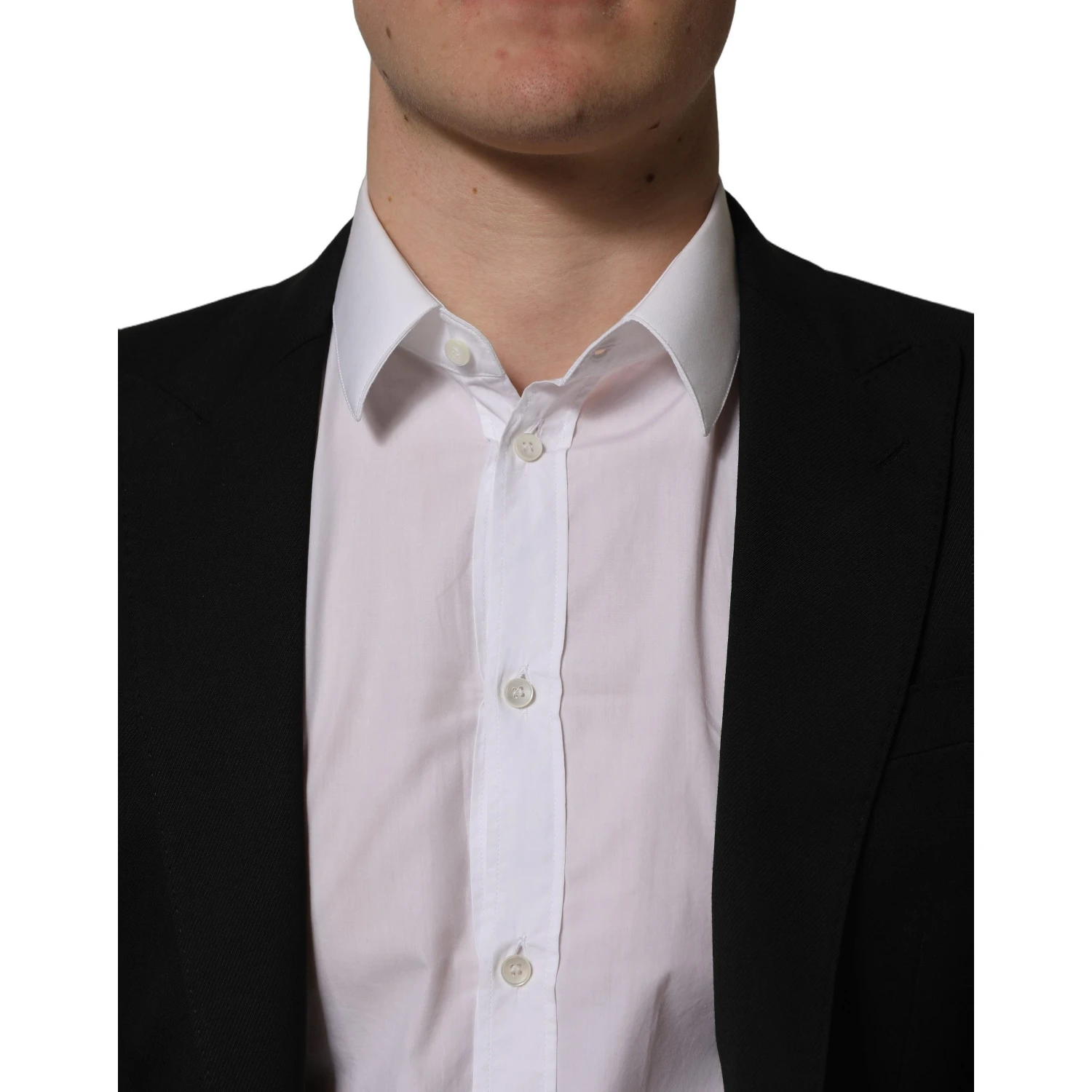 Black Polyester Single Breasted Blazer Jacket
