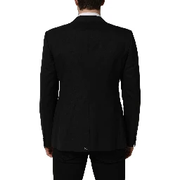 Black Wool Single Breasted Blazer Jacket