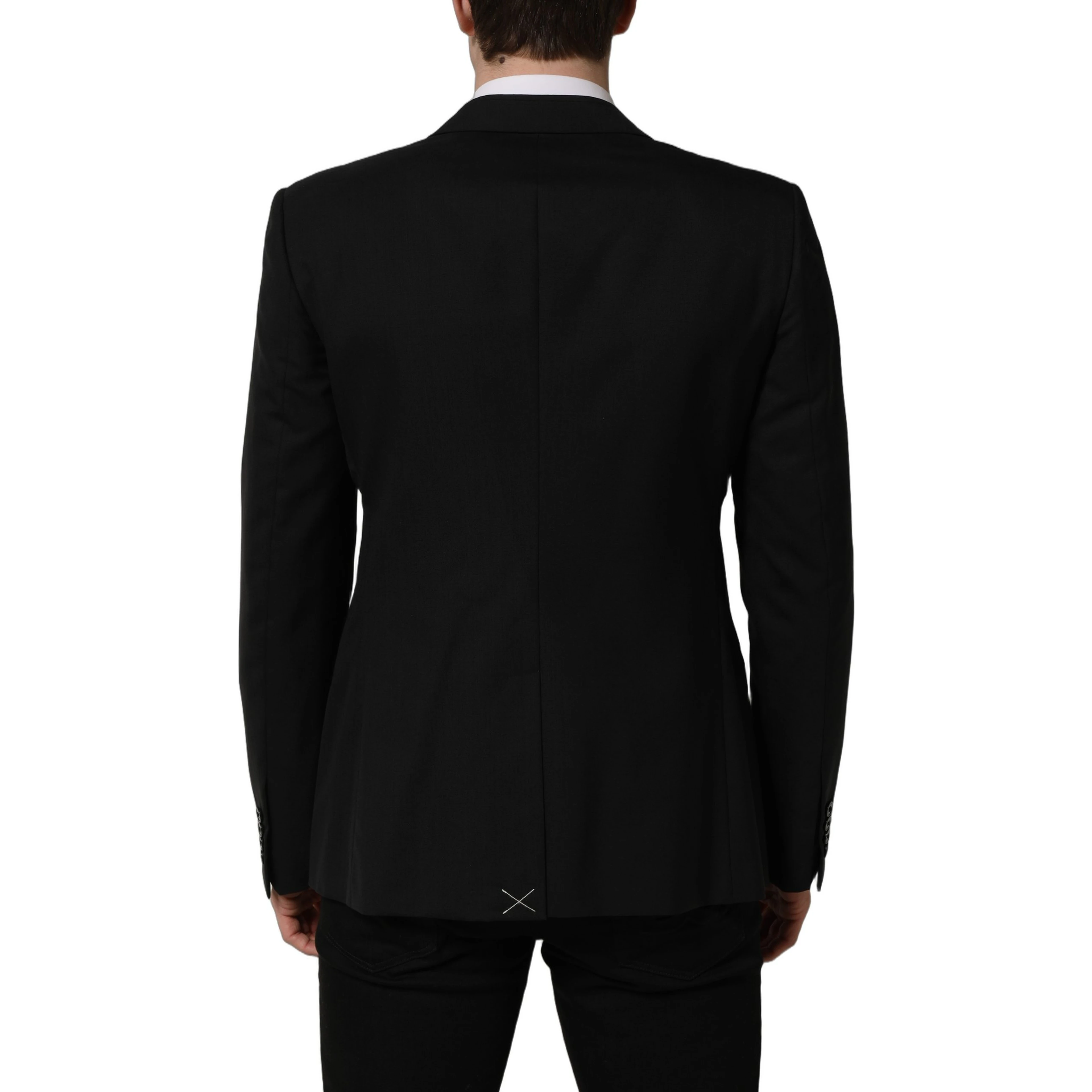 Black Wool Single Breasted Blazer Jacket