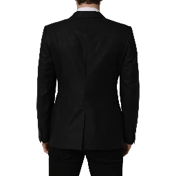 Black Wool Single Breasted Men Blazer Jacket