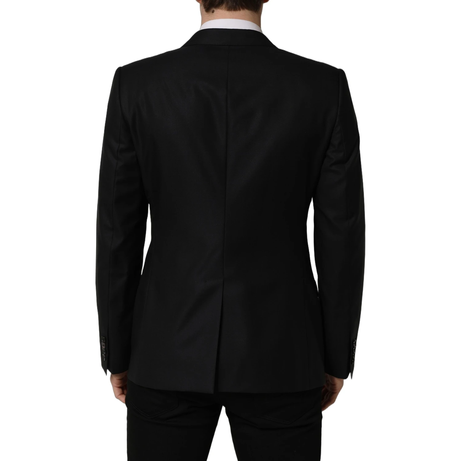 Black Wool Single Breasted Men Blazer Jacket