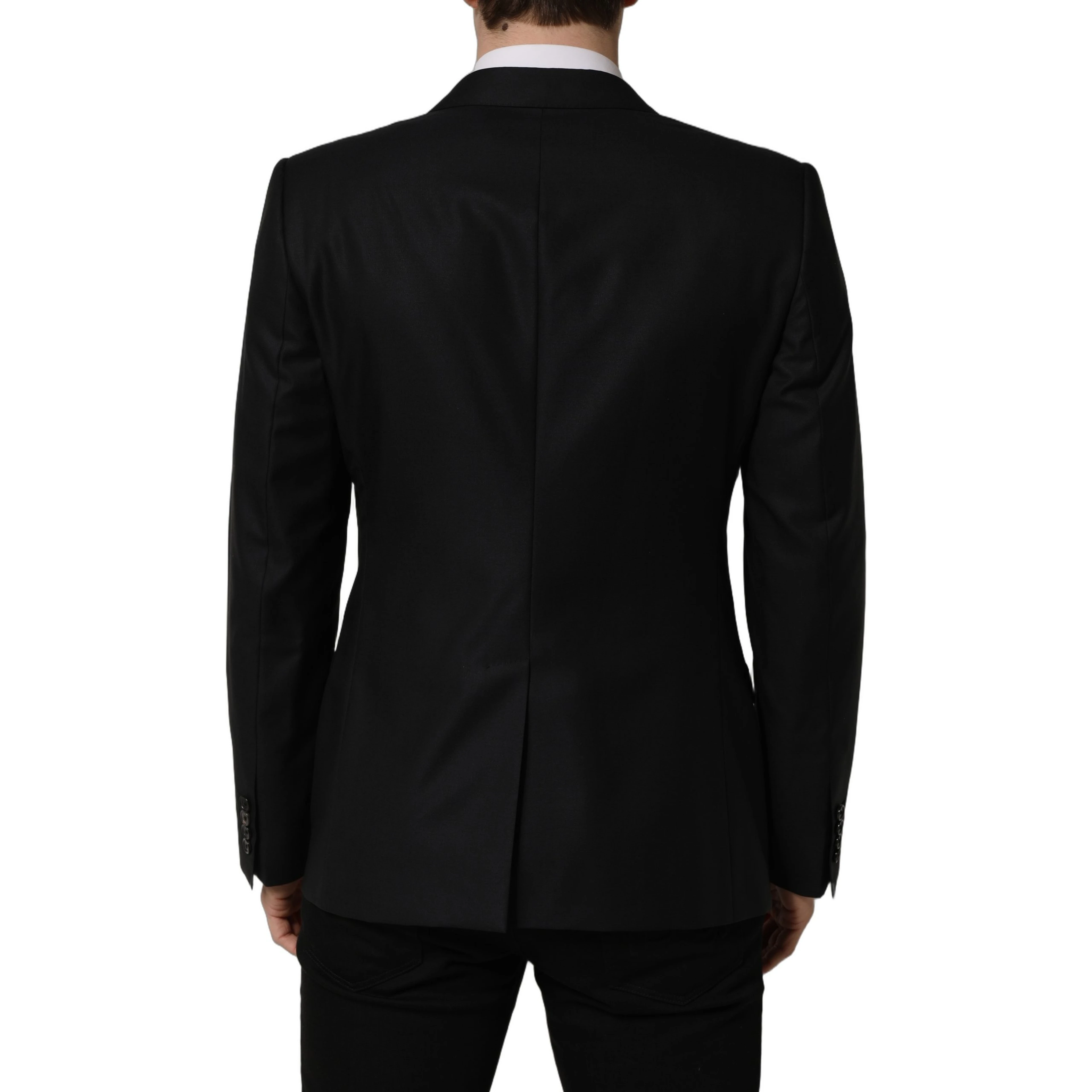 Black Wool Single Breasted Men Blazer Jacket
