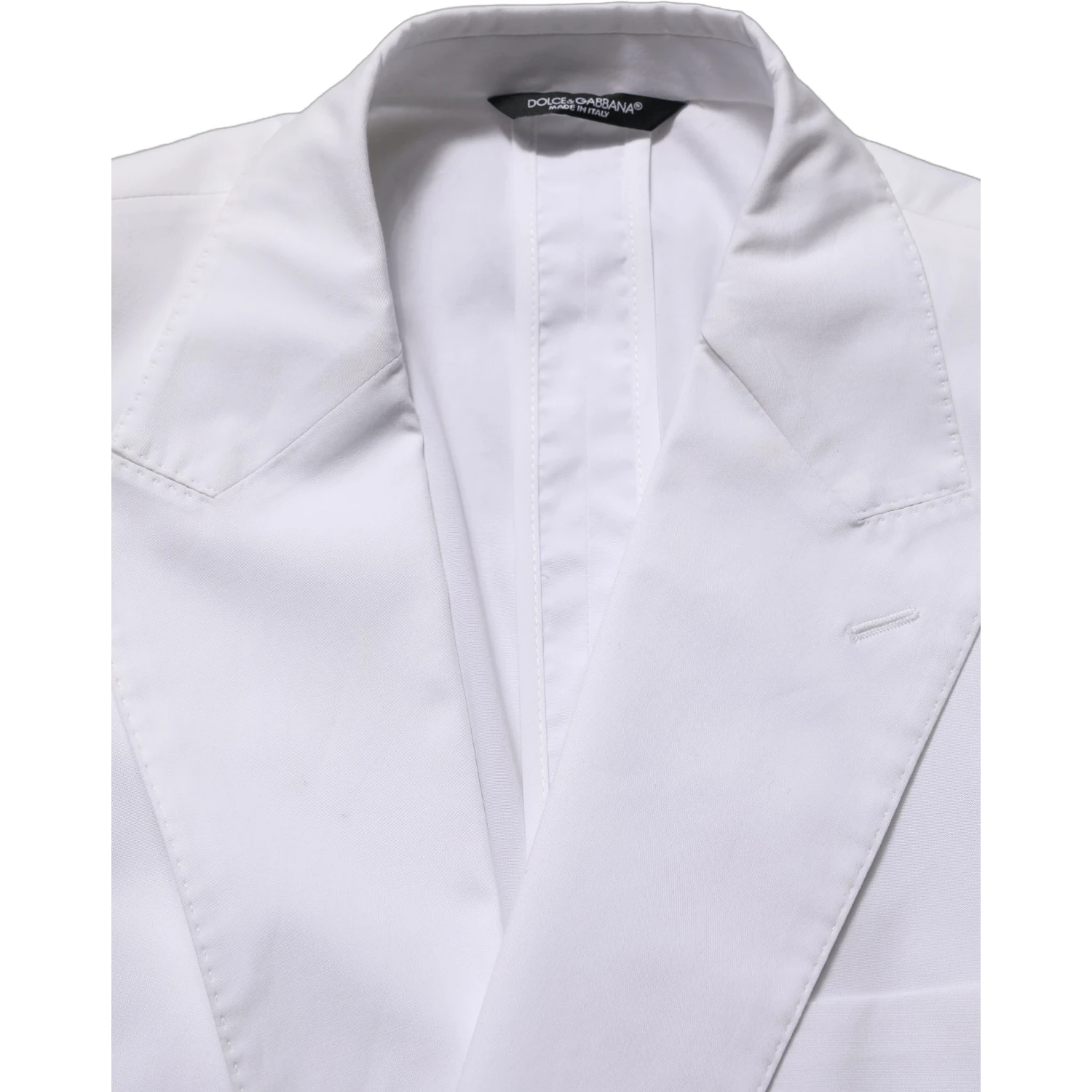White Cotton Double Breasted Blazer Jacket