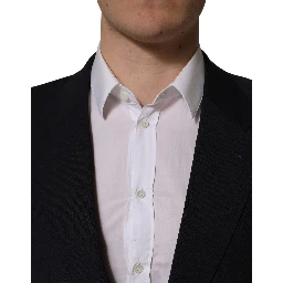Black Wool Single Breasted Men Blazer Jacket