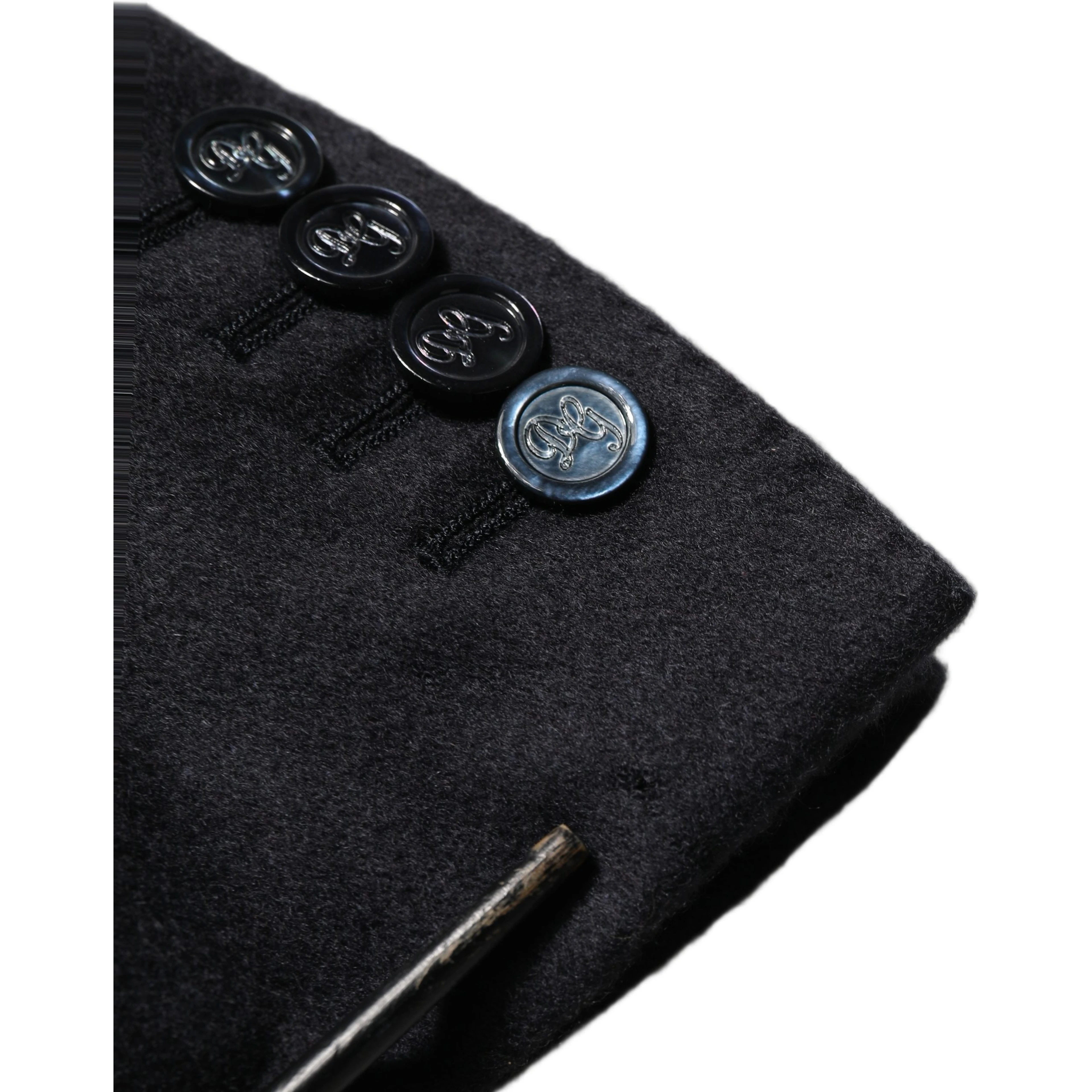 Black Cashmere Single Breasted Blazer Jacket