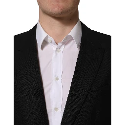 Black Wool Single Breasted Blazer Jacket