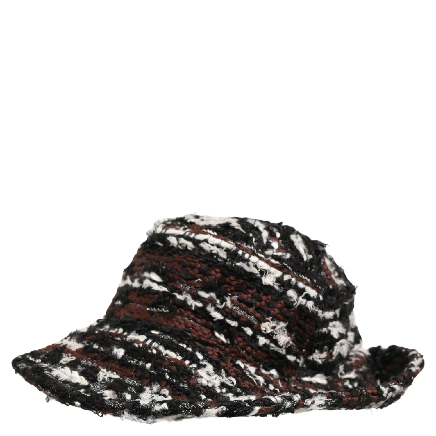 Women Multicolor Acrylic Tweed Bucket Capello Hat