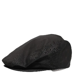 Men Black Cotton Stretch Newsboy Cloth Capello Hat
