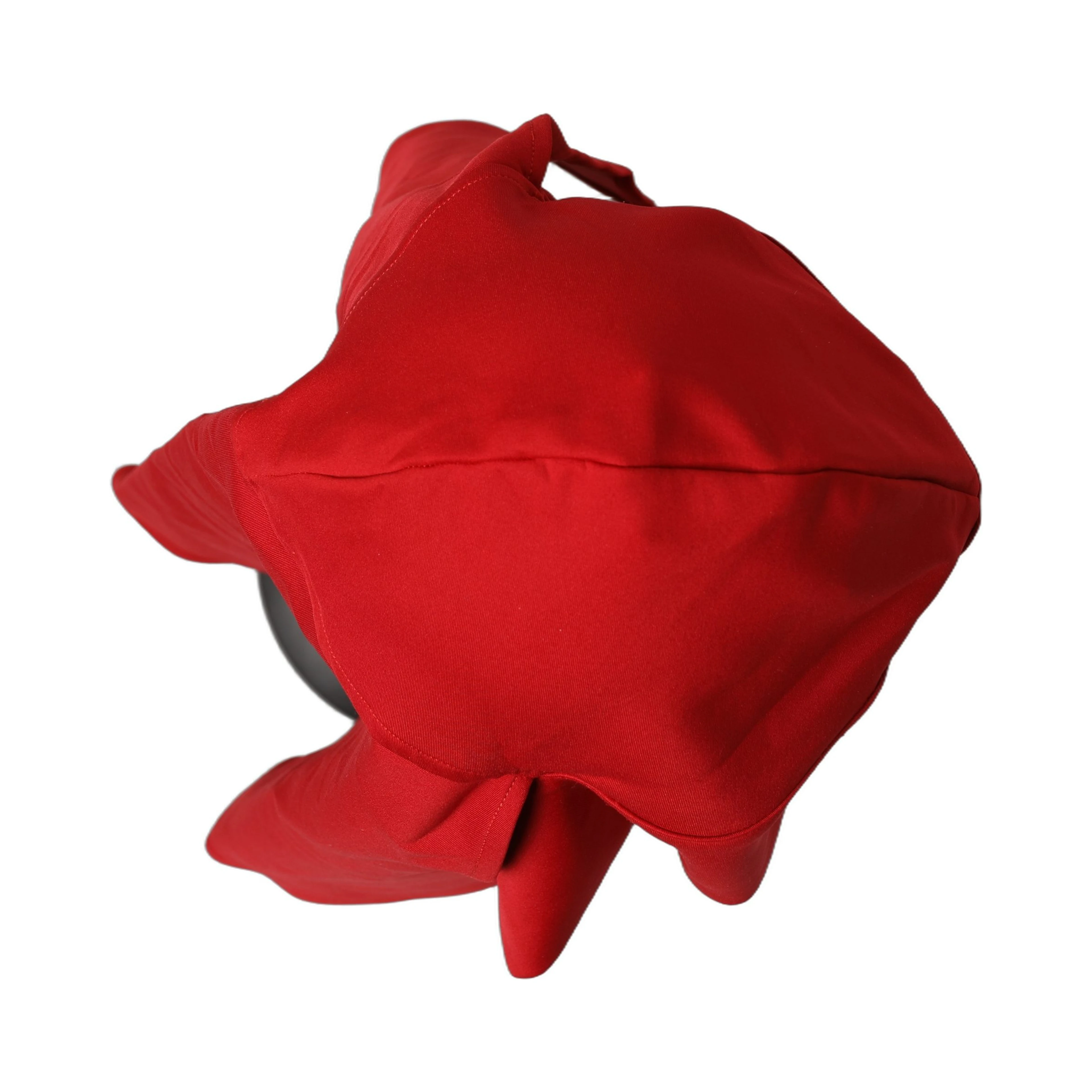 Women Red Polyester Whole Head Wrap Capello Hat