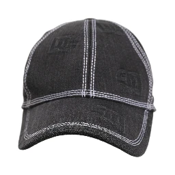 Men Black Cotton 6 Panel Baseball Capello Hat