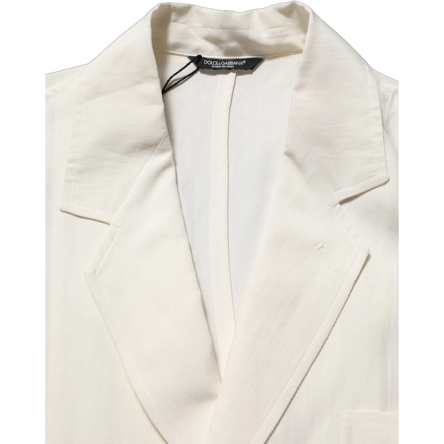 Off White Flax Single Breasted Blazer Jacket