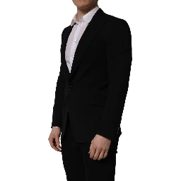 Black Wool Single Breasted Men Blazer Jacket