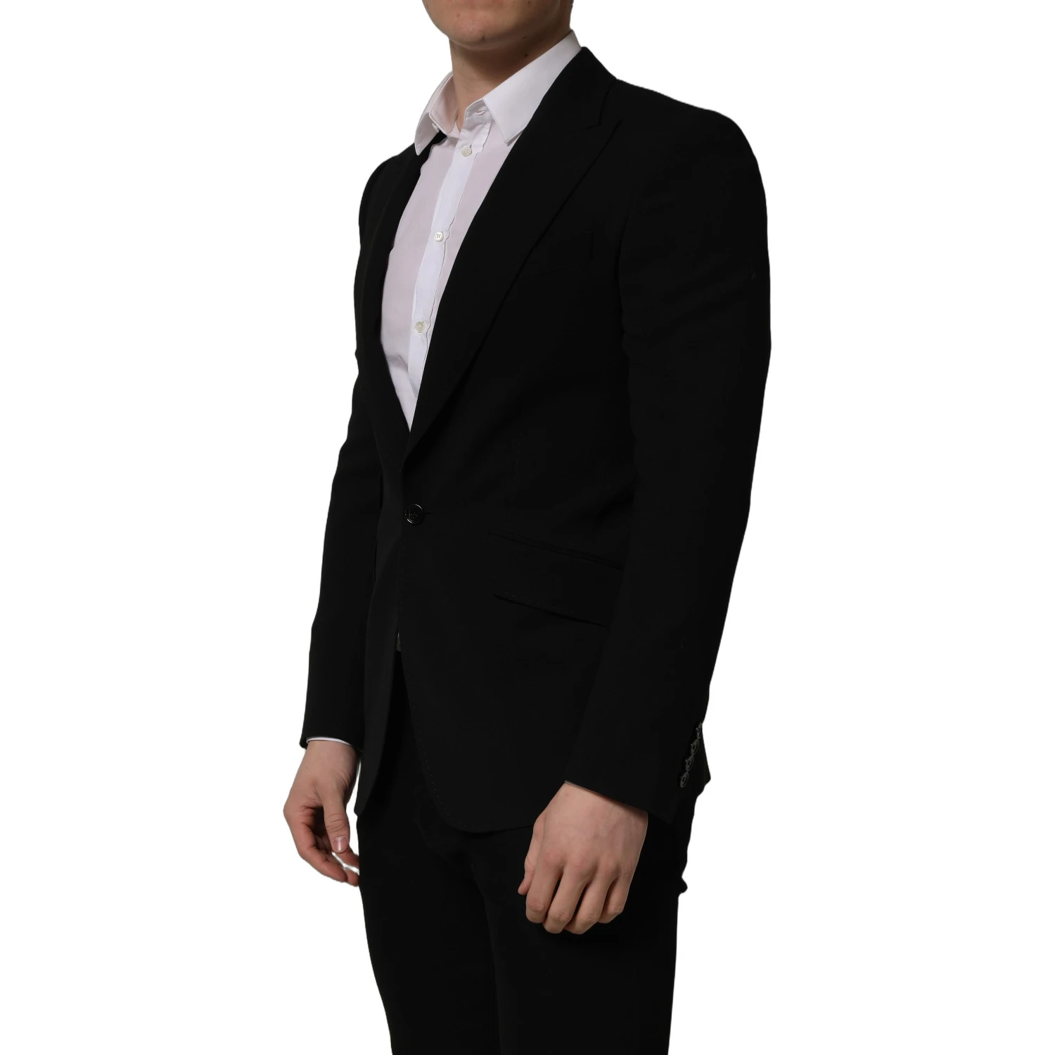 Black Wool Single Breasted Men Blazer Jacket