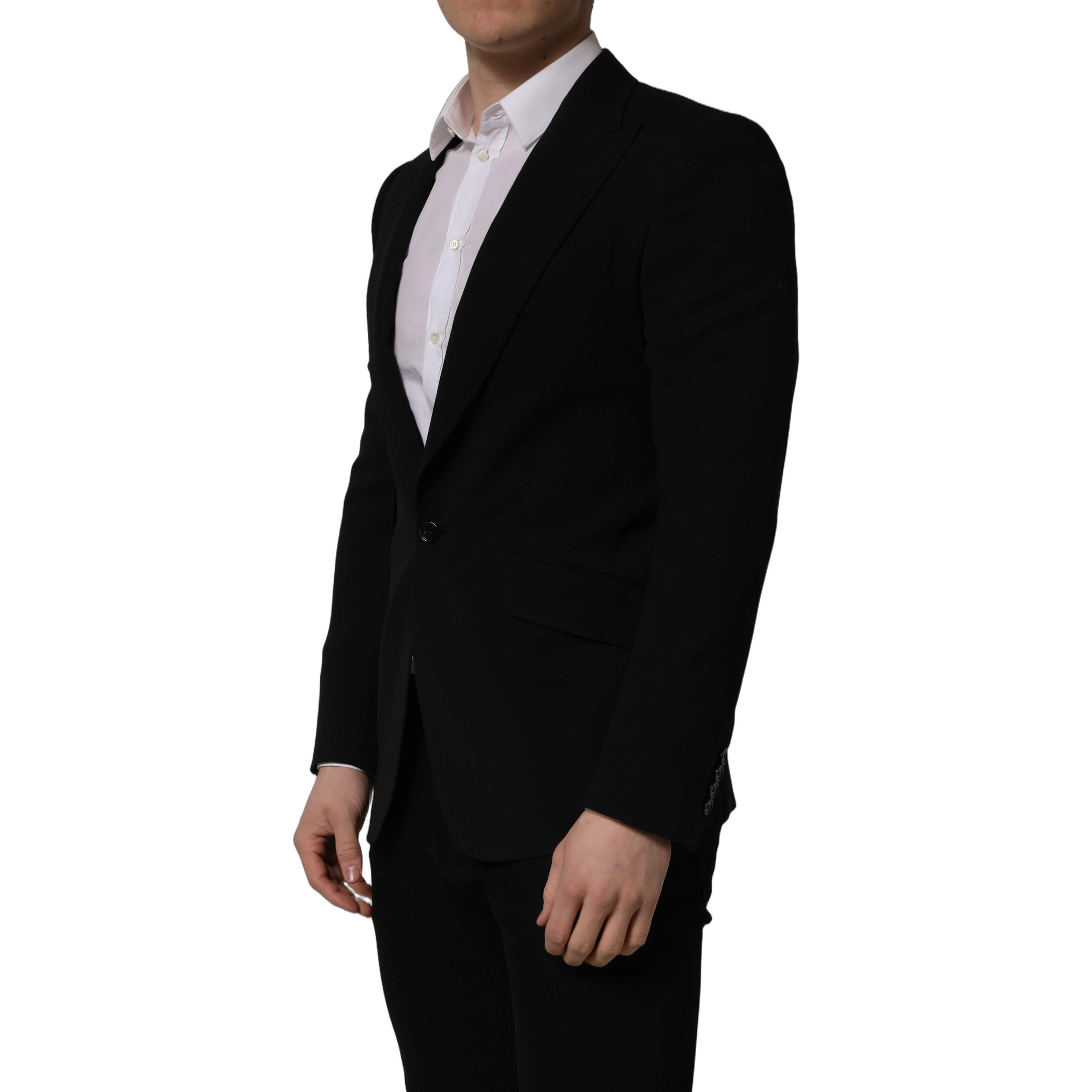 Black Wool Single Breasted Men Blazer Jacket