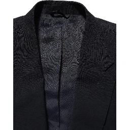 Black Wool Single Breasted Men Blazer Jacket