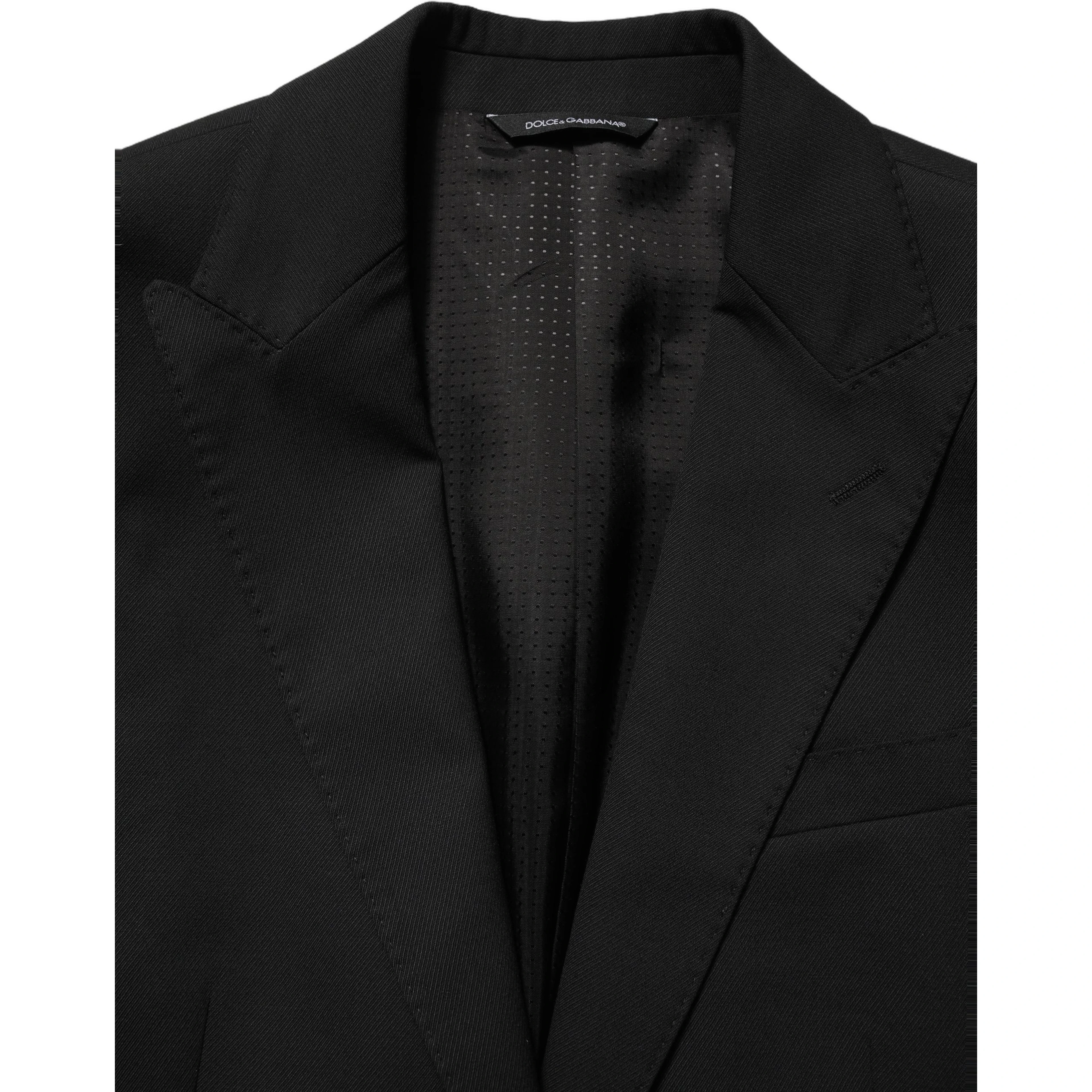 Black Polyester Single Breasted Blazer Jacket