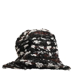 Women Multicolor Acrylic Tweed Bucket Capello Hat