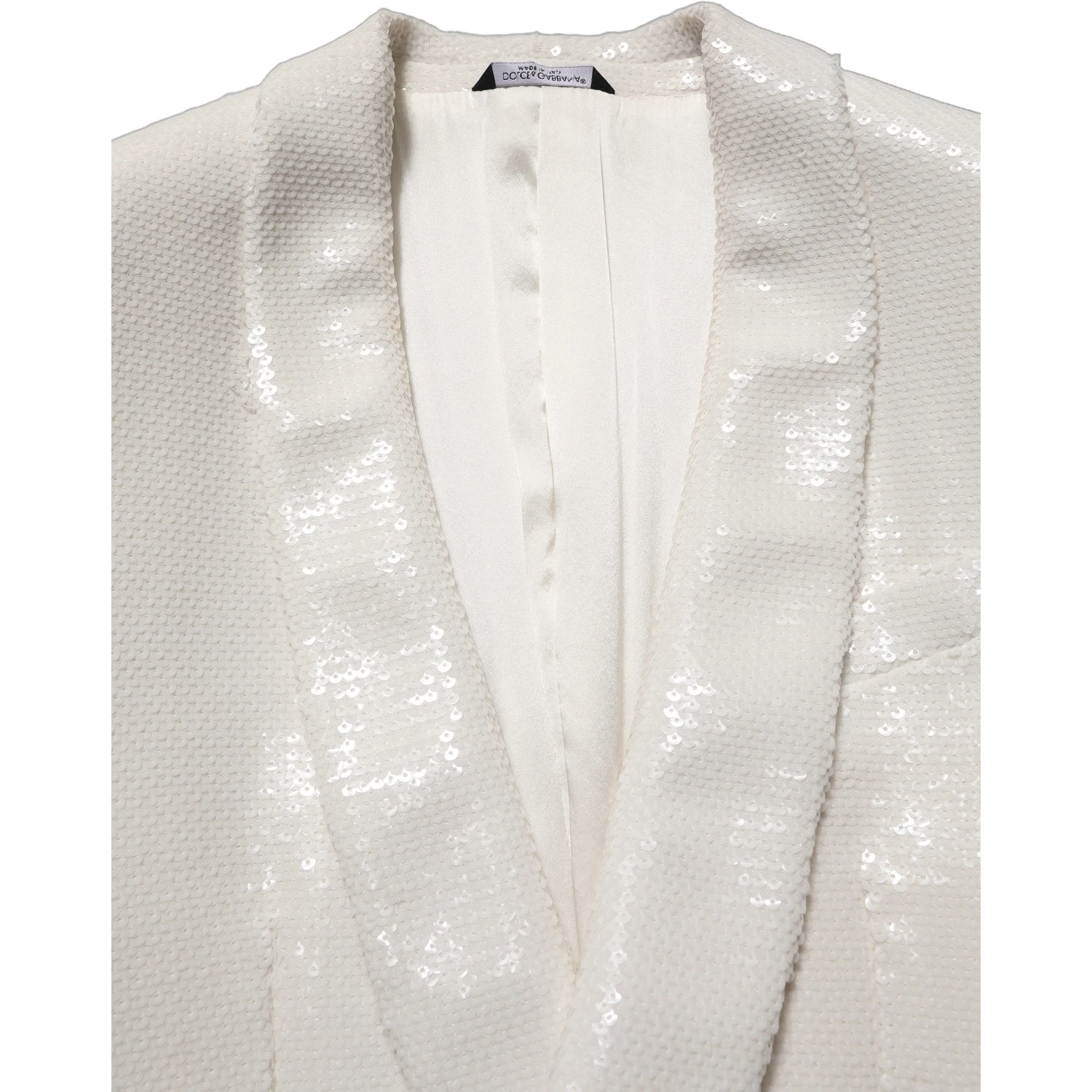 White Viscose Single Breasted Blazer Jacket