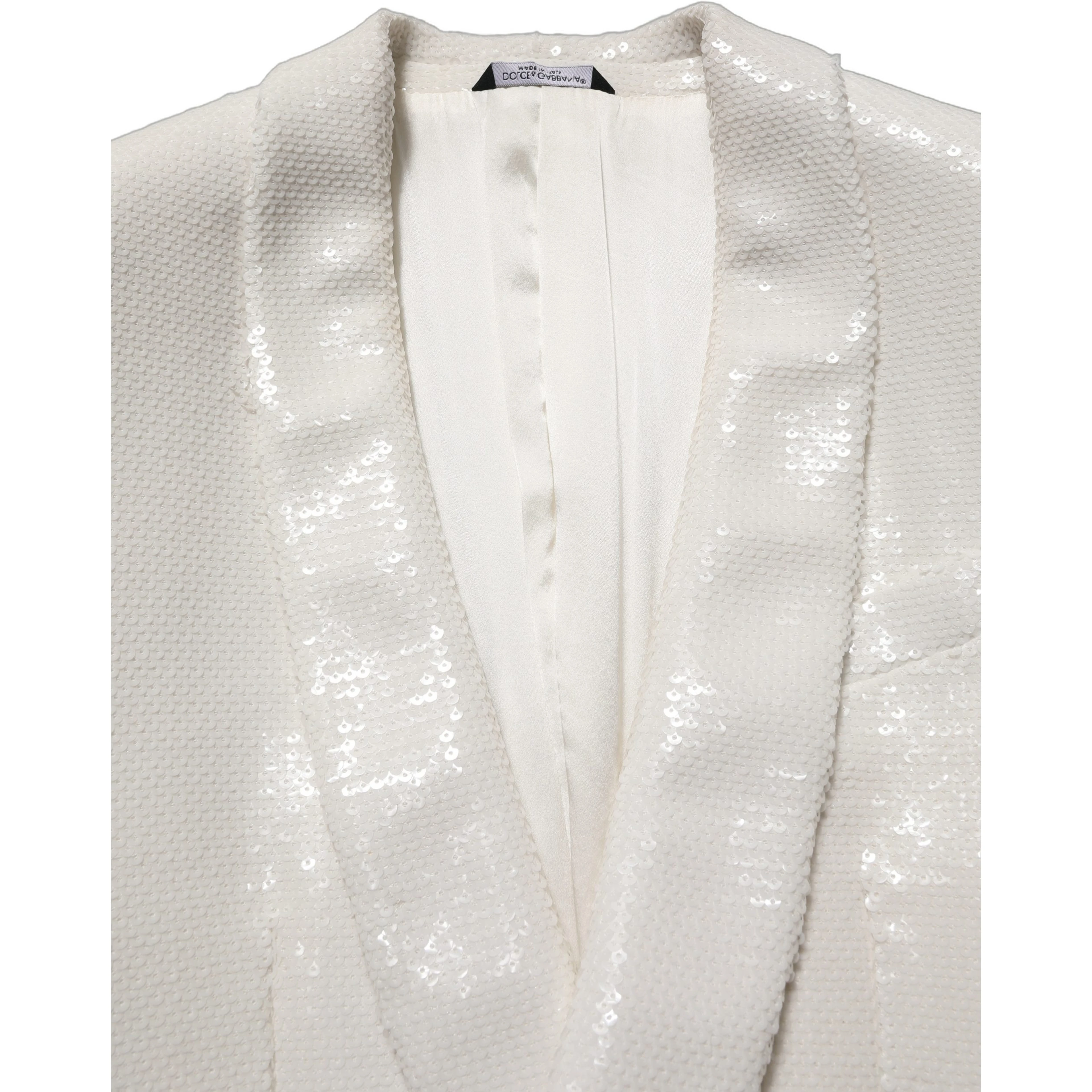White Viscose Single Breasted Blazer Jacket