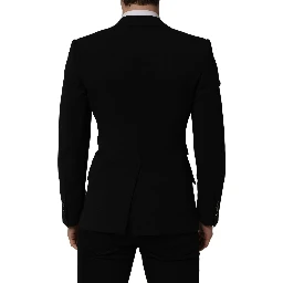 Black Wool Single Breasted Men Blazer Jacket