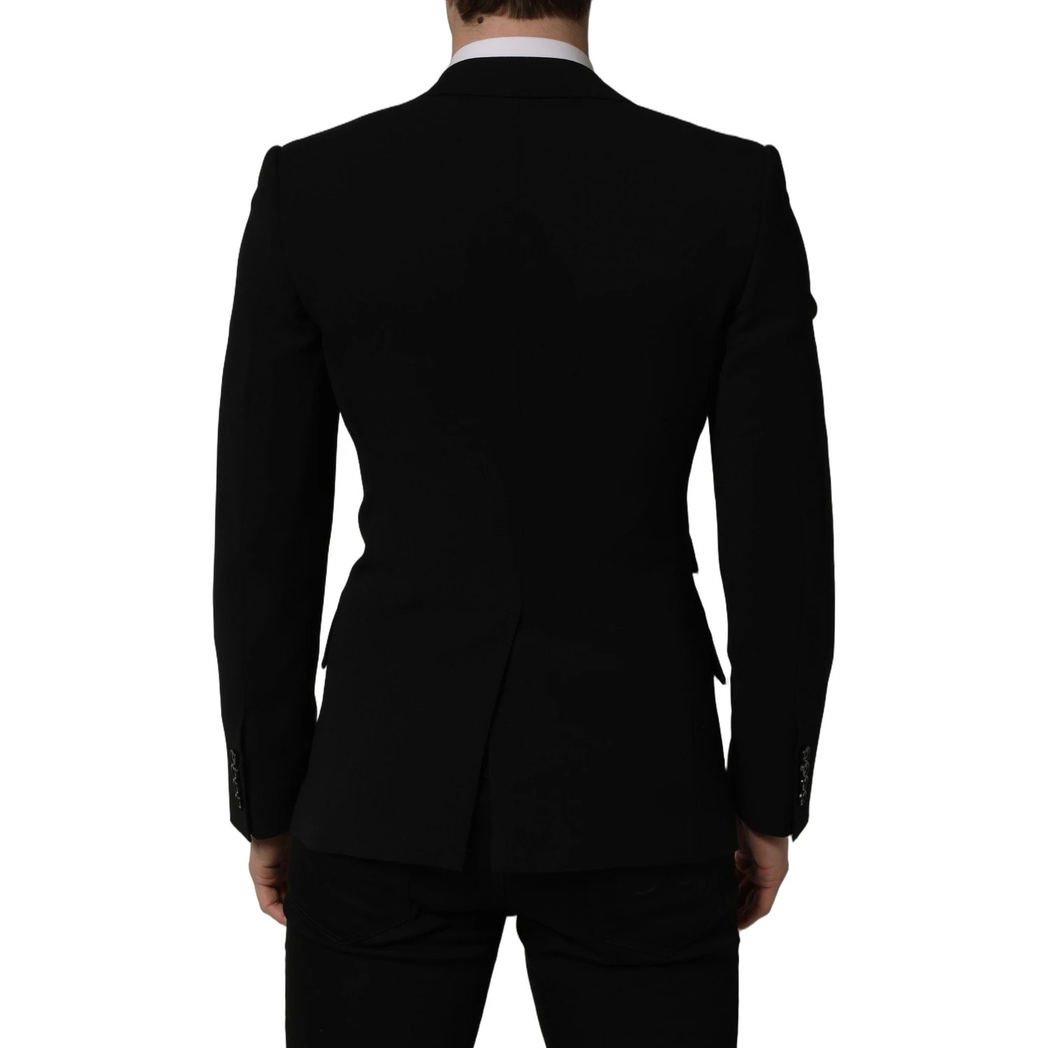 Black Wool Single Breasted Men Blazer Jacket