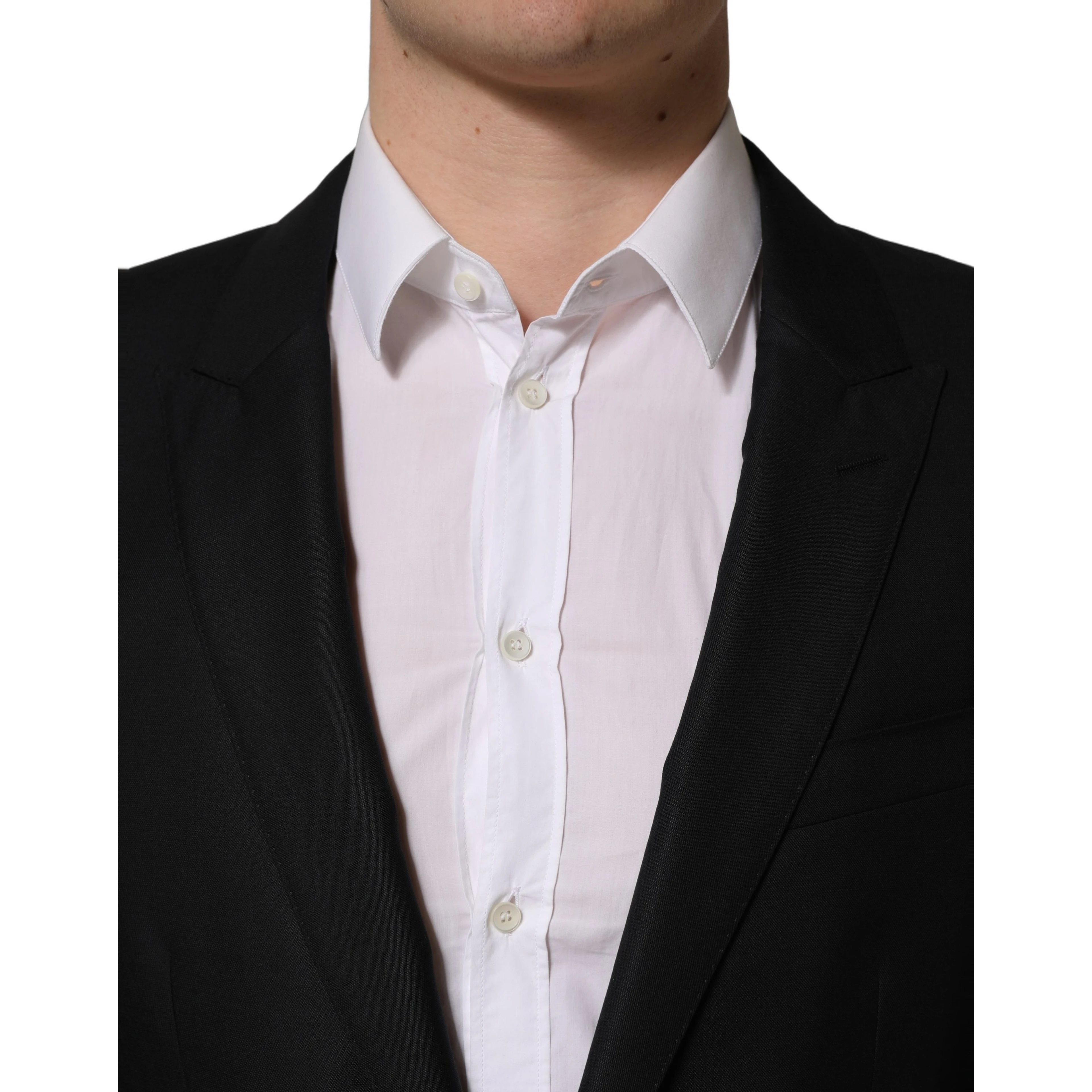 Black Wool Single Breasted Men Blazer Jacket