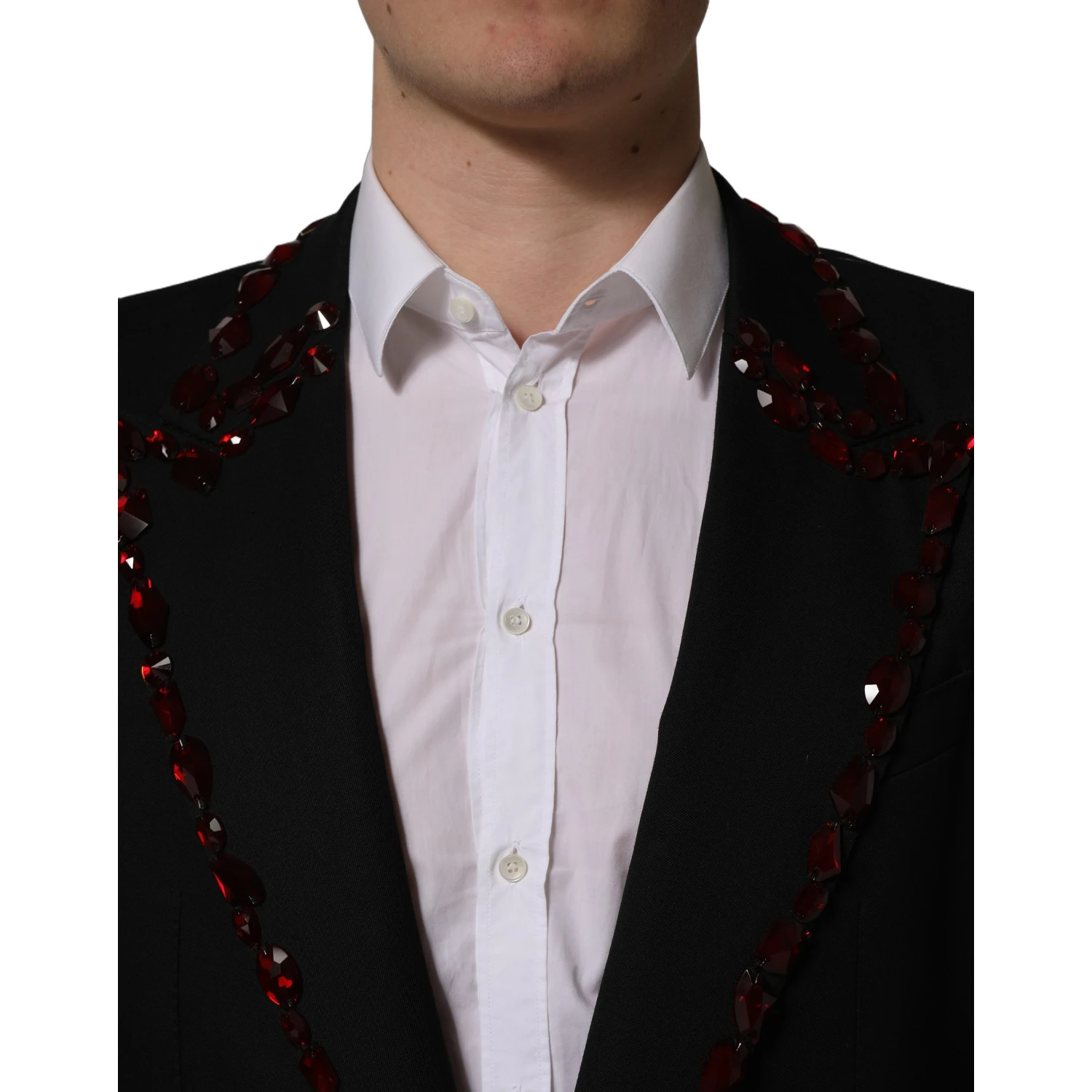 Black Crystal Embellished Coat Blazer Jacket