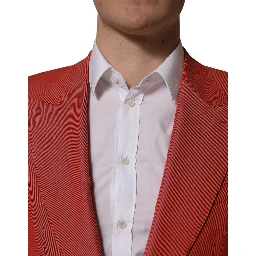 Red Wool Single Breasted Men Blazer Jacket