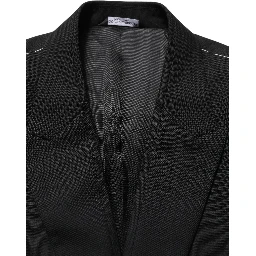Black Wool Single Breasted Blazer Jacket