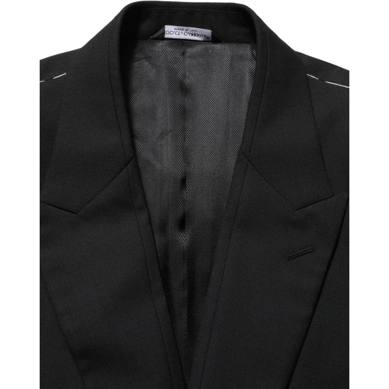 Black Wool Single Breasted Blazer Jacket