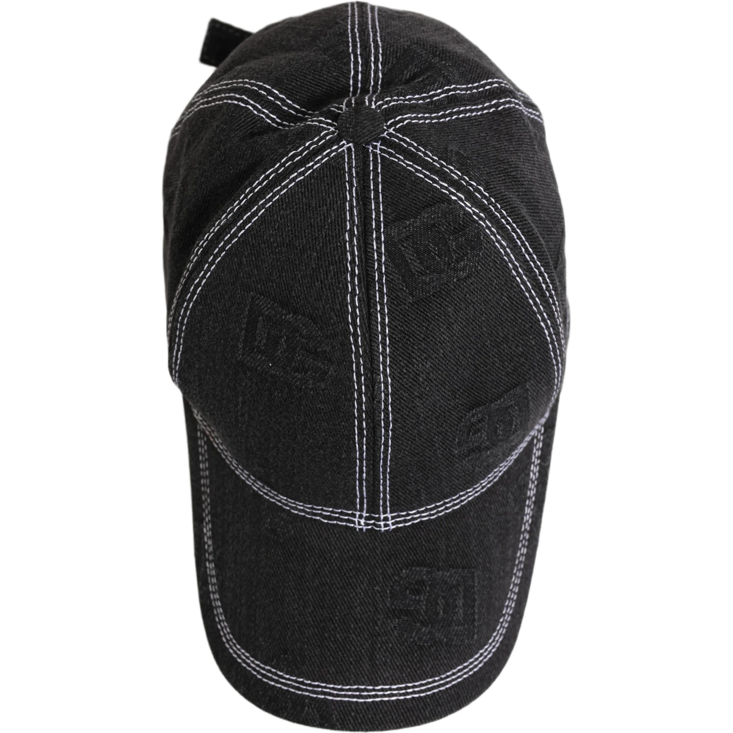 Men Black Cotton 6 Panel Baseball Capello Hat