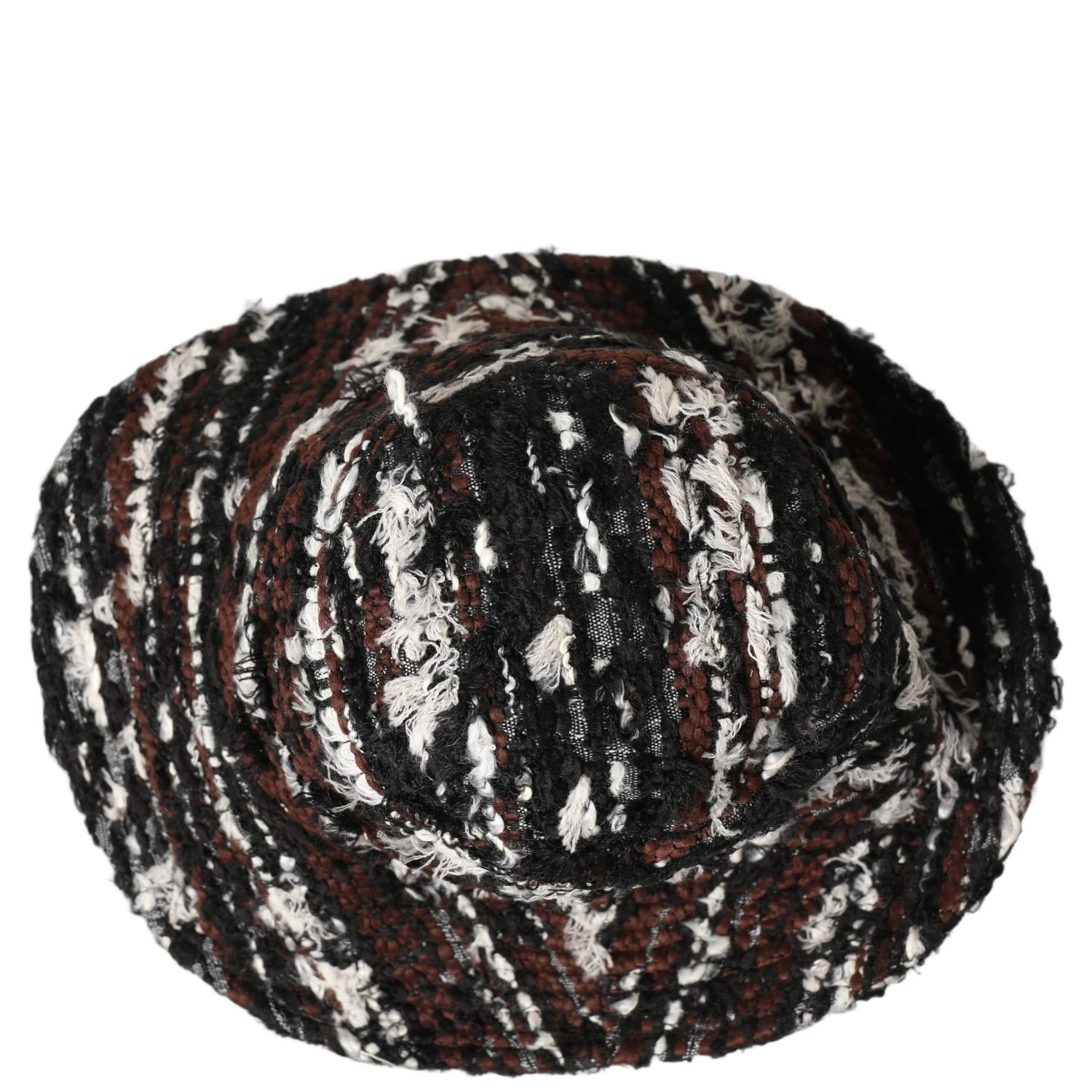 Women Multicolor Acrylic Tweed Bucket Capello Hat