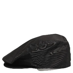Men Black Cotton Stretch Newsboy Cloth Capello Hat