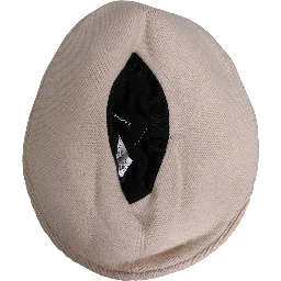 Women Beige Wool Knit Wide Brim Bucket Capello Hat