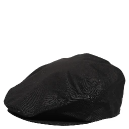 Men Black Cotton Stretch Newsboy Cloth Capello Hat