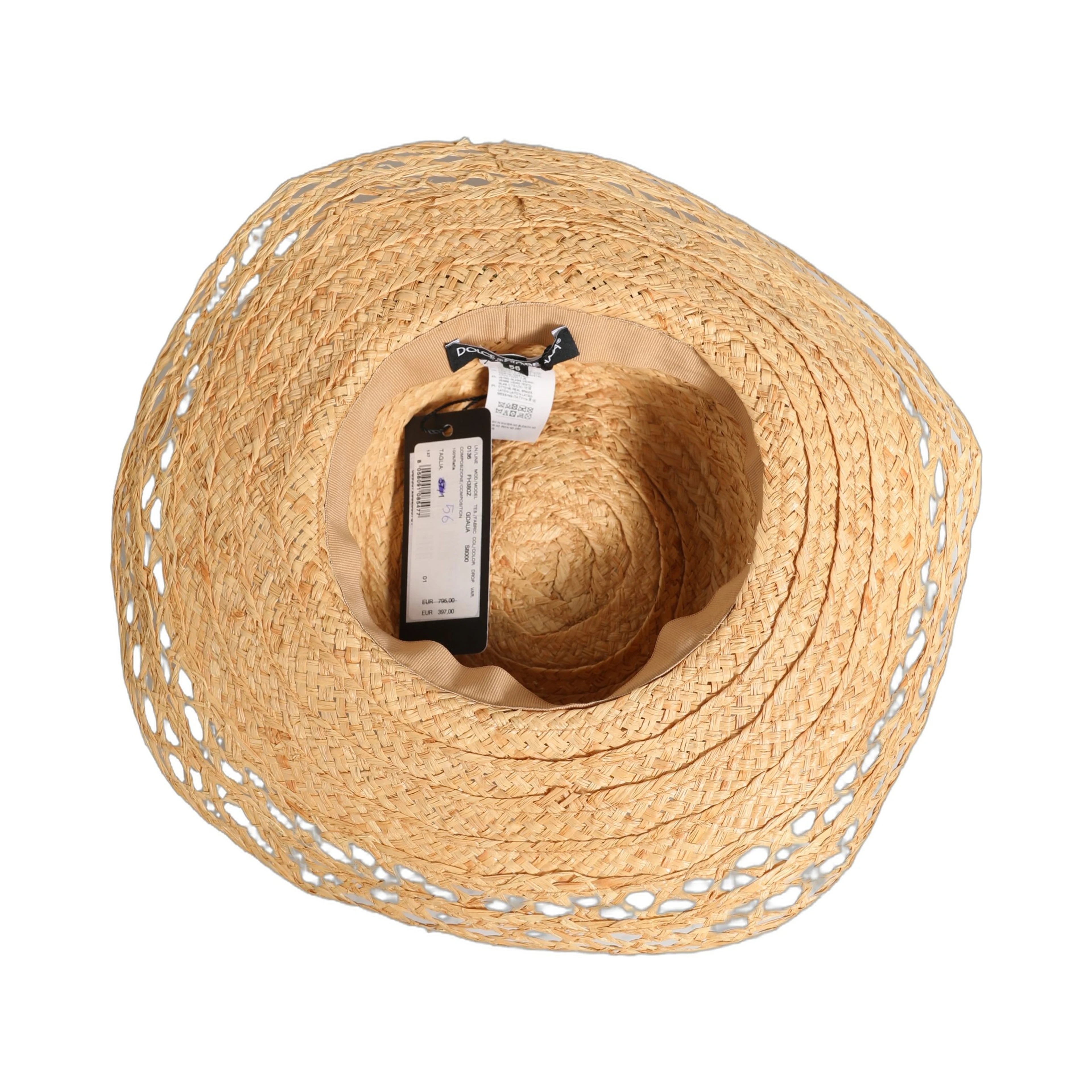 Women Beige Wide Brim Floral Bucket Capello Hat