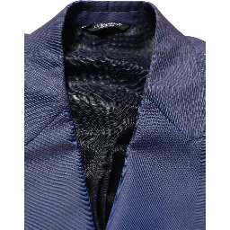 Blue Wool Double Breasted Men Blazer Jacket