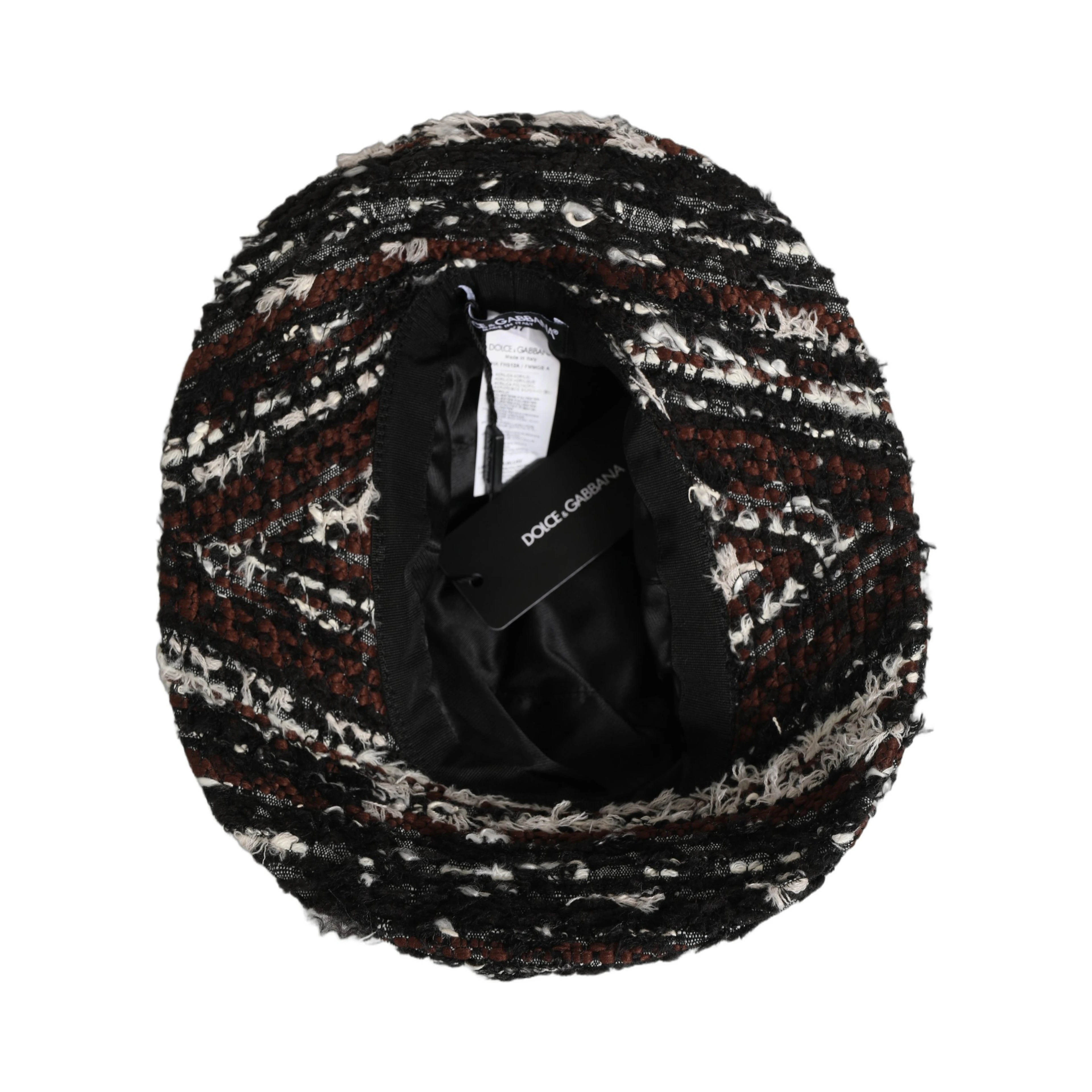 Women Multicolor Acrylic Tweed Bucket Capello Hat