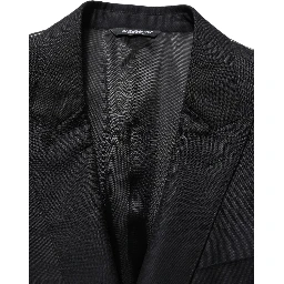 Black Wool Single Breasted Men Blazer Jacket