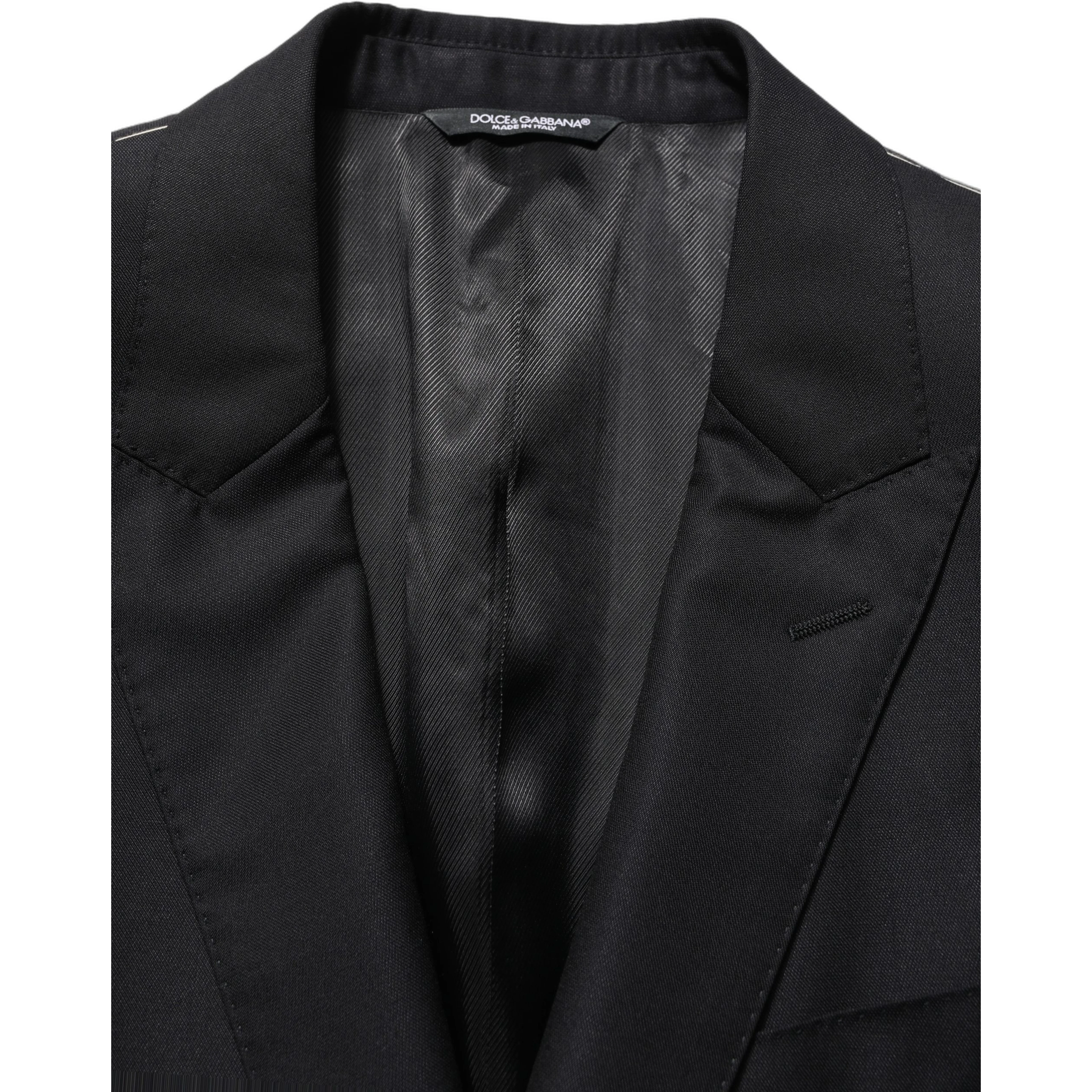 Black Wool Single Breasted Men Blazer Jacket