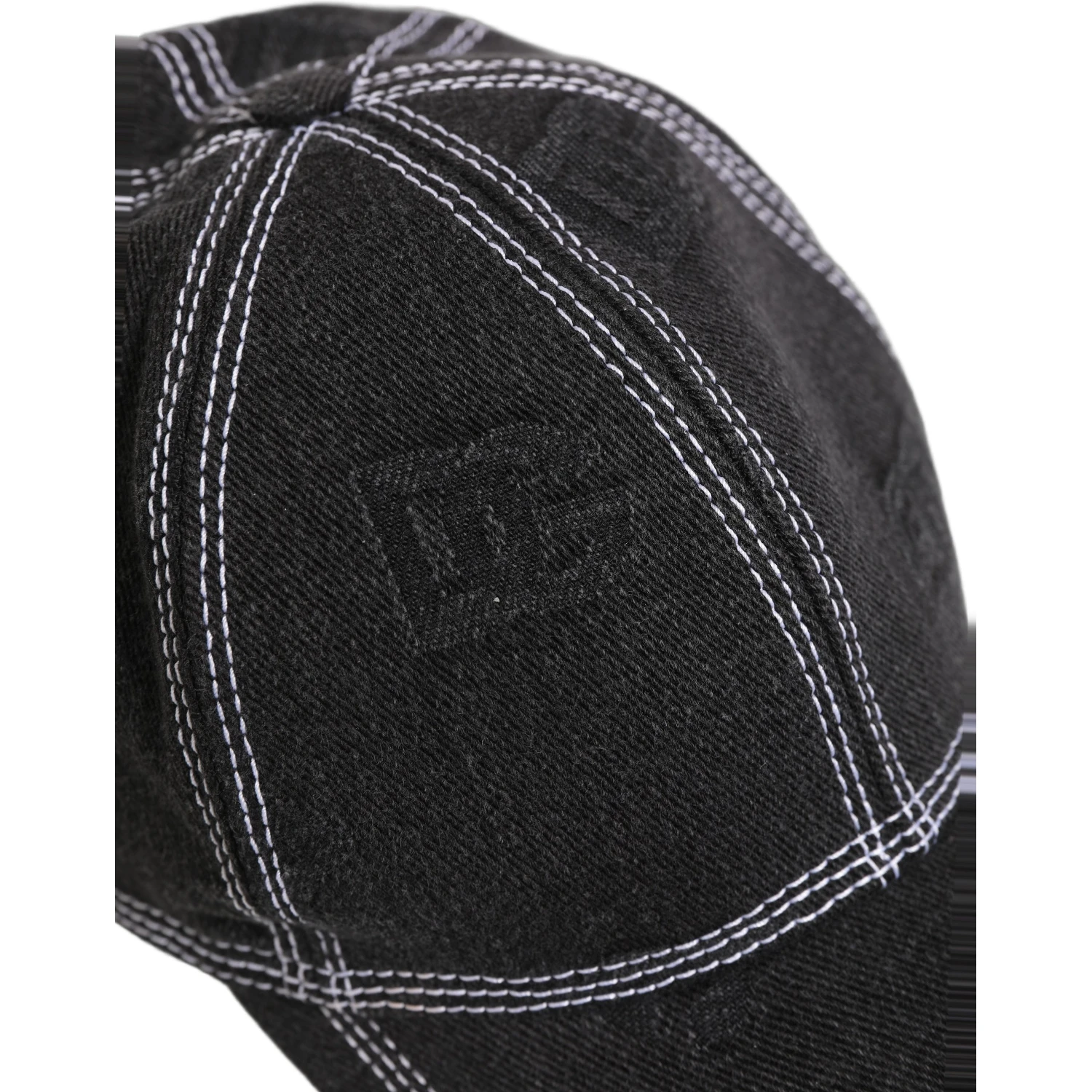 Men Black Cotton 6 Panel Baseball Capello Hat