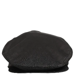 Men Black Cotton Stretch Newsboy Cloth Capello Hat