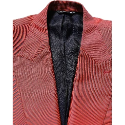 Red Wool Single Breasted Men Blazer Jacket