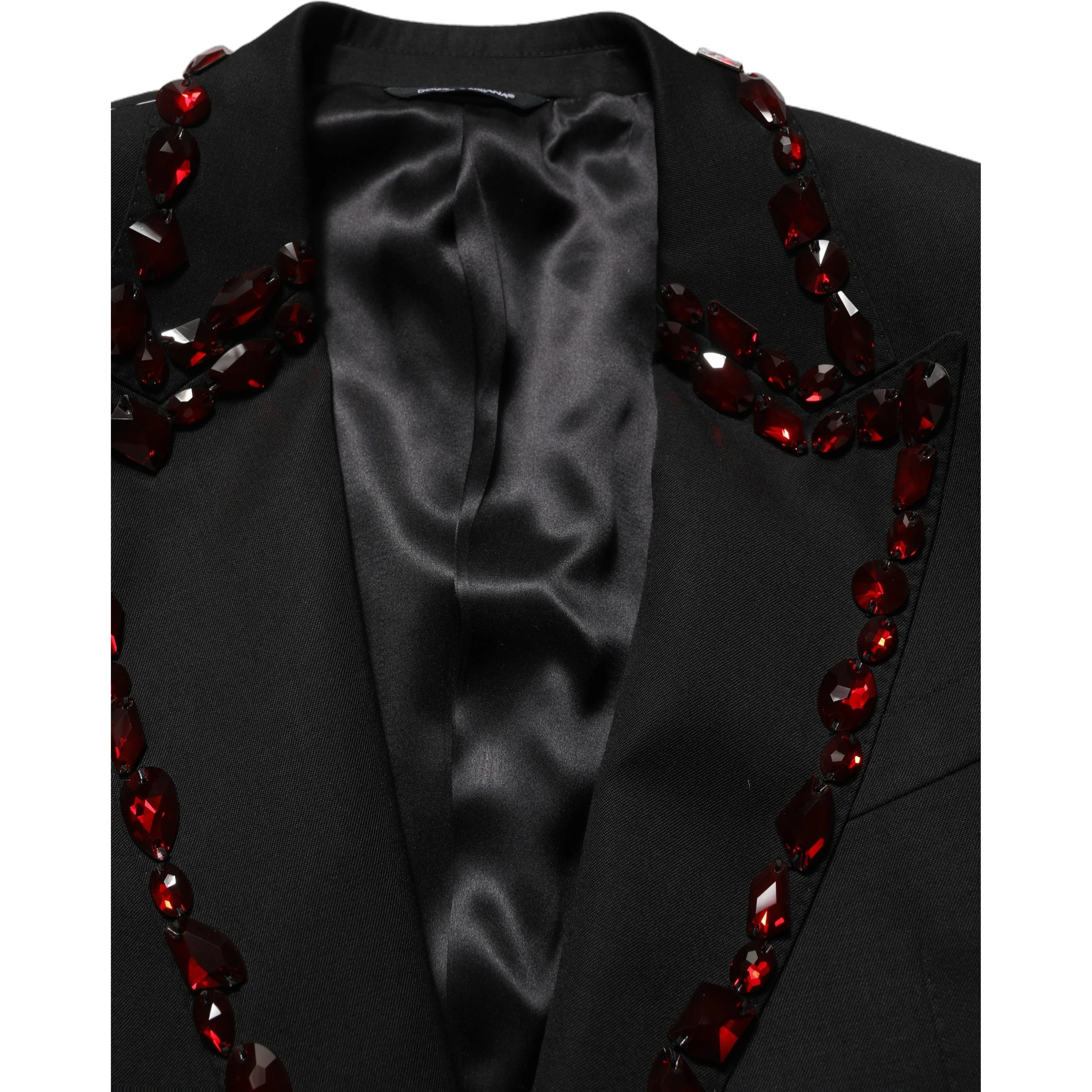 Black Crystal Embellished Coat Blazer Jacket