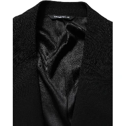 Black Wool Single Breasted Men Blazer Jacket