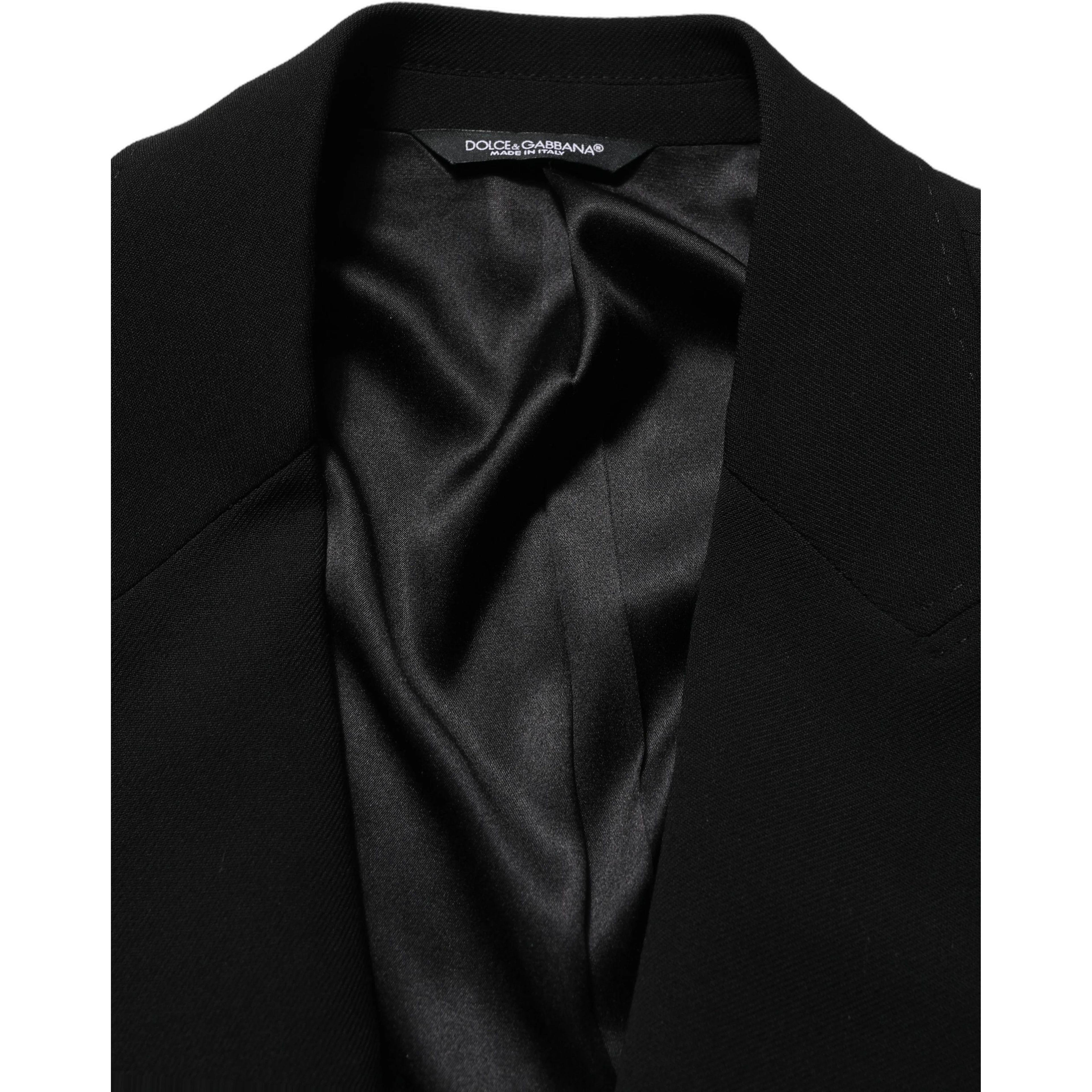 Black Wool Single Breasted Men Blazer Jacket