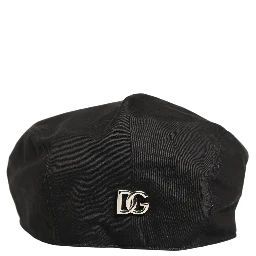 Men Black Cotton Stretch Newsboy Cloth Capello Hat